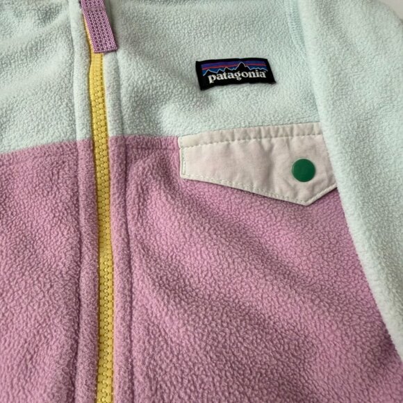 Patagonia Baby Micro D Snap-T Fleece Hoodie Purple Blue 12-18M - Picture 3 of 5